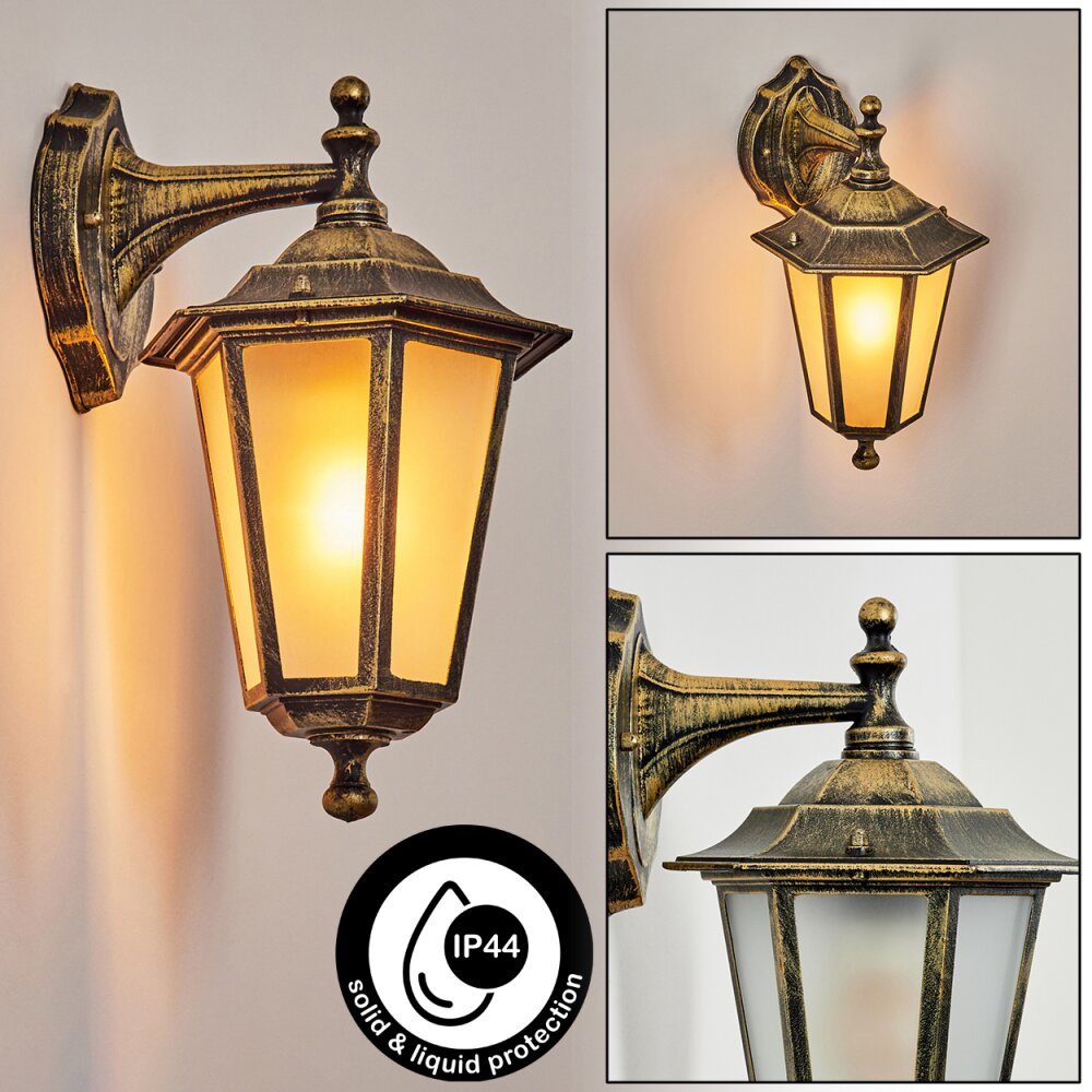 Applique murale d'extérieur Loria Or, Noir, 1 lumière main product photo