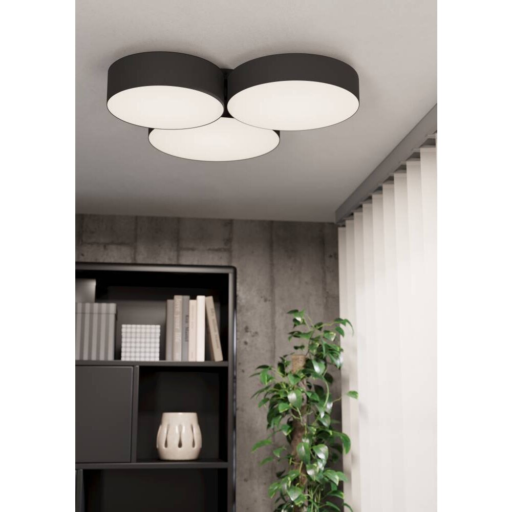 Plafonnier Eglo BARBANO-Z LED Noir, 3 lumières main product photo