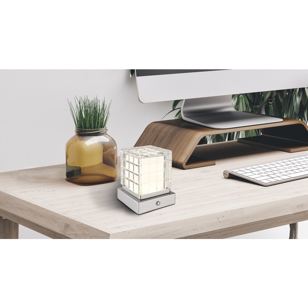 Lampe de table Globo LUNKI LED Nickel mat, 1 lumière main product photo