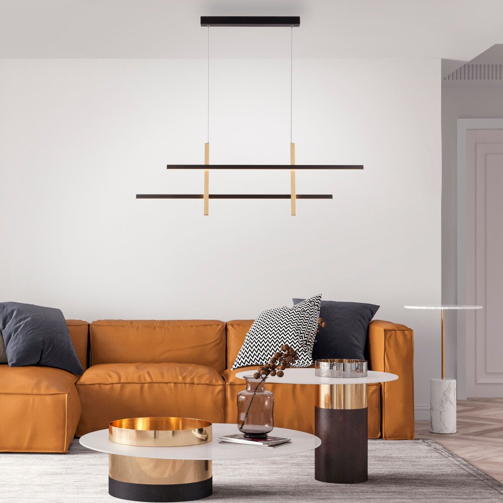 Suspension Paul Neuhaus BARRA LED Or, Noir, 1 lumière main product photo