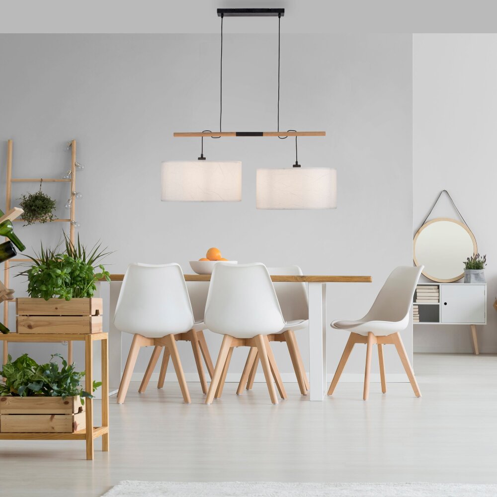 Suspension Leuchten-Direkt GREEN SOFIE Écru, Noir, 2 lumières main product photo
