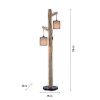 Lampadaire Leuchten-Direkt GREEN TRIBU Écru, Noir, 2 lumières
