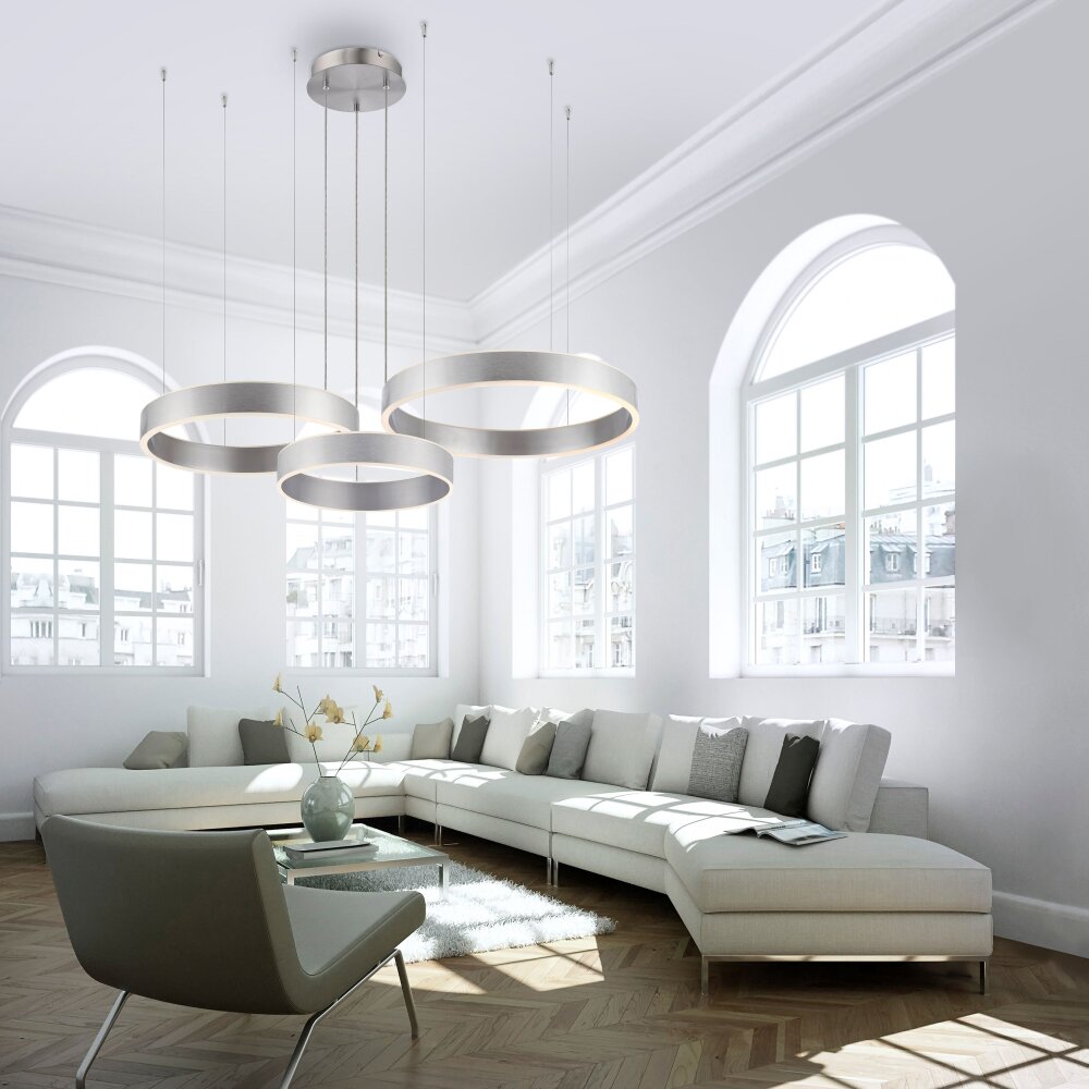 Suspension Paul Neuhaus SCULLI LED Argenté, 2 lumières main product photo