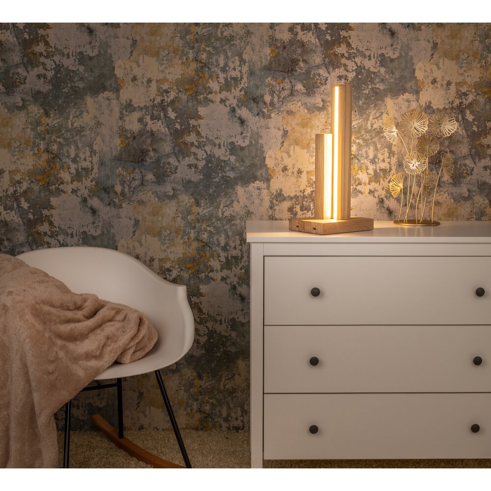 Lampadaire Tejedor LED Chrome, Écru, 2 lumières main product photo