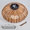 Plafonnier Oravi Brun foncé, Écru, Noir, 3 lumières