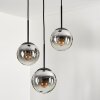 Suspension - Verre Gastor Chrome, Clair, Fumé, 3 lumières
