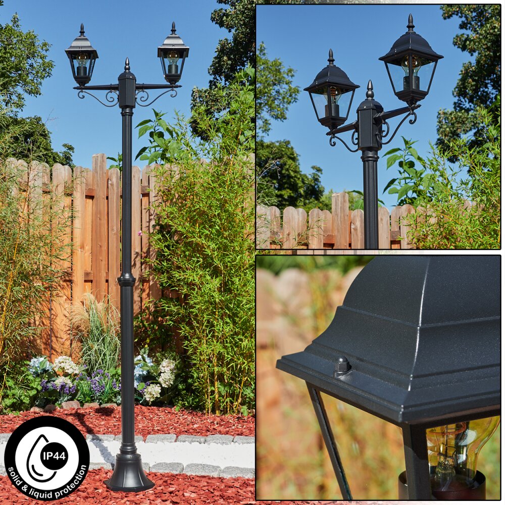 Réverbère Naofe Noir, 2 lumières main product photo