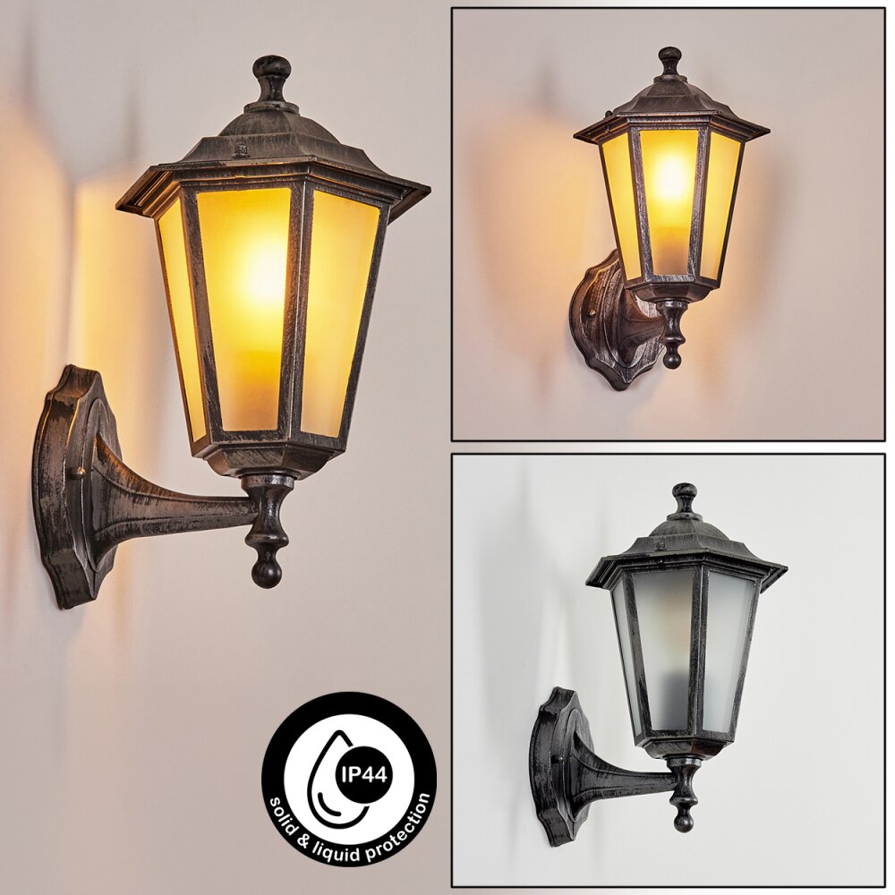 Applique murale d'extérieur Loria Noir, Argenté, 1 lumière main product photo