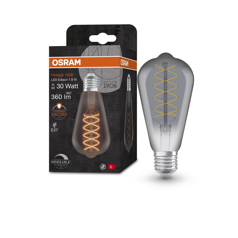 OSRAM Vintage 1906® LED E27 7,8 Watt 1800 Kelvin 360 lumen main product photo