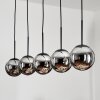 Suspension - Verre Gastor Chrome, Fumé, 5 lumières