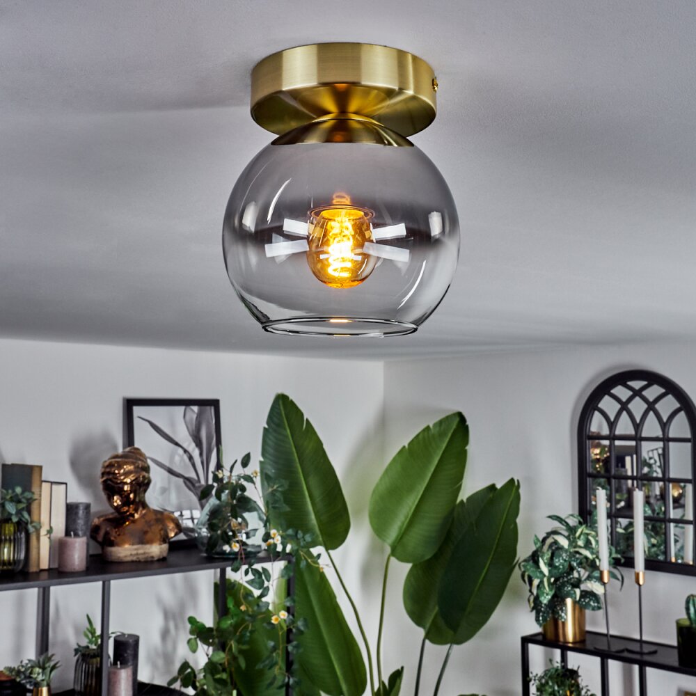 Plafonnier - Verre Koyoto Laiton, 1 lumière main product photo