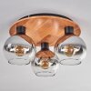 Plafonnier - Verre Koyoto Écru, Noir, 3 lumières