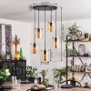 Suspension - Verre Parane Ambre, 5 lumières