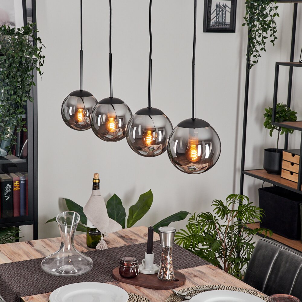 Suspension - Verre Gastor Fumé, 4 lumières main product photo