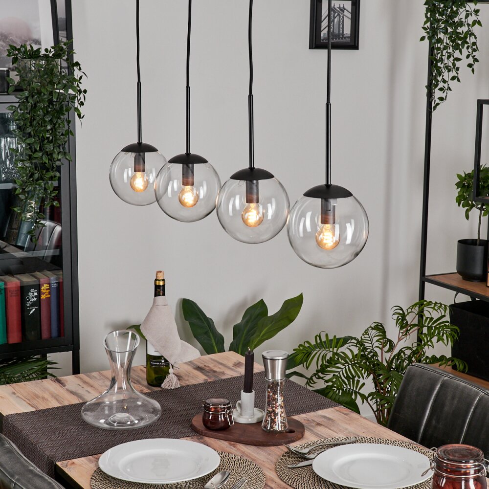 Suspension - Verre Gastor Clair, 4 lumières main product photo