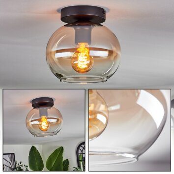 Plafonnier - Verre Apedo Ambre, Clair, 1 lumière Plafonnier - Verre Apedo Ambre, Clair, 1 lumière