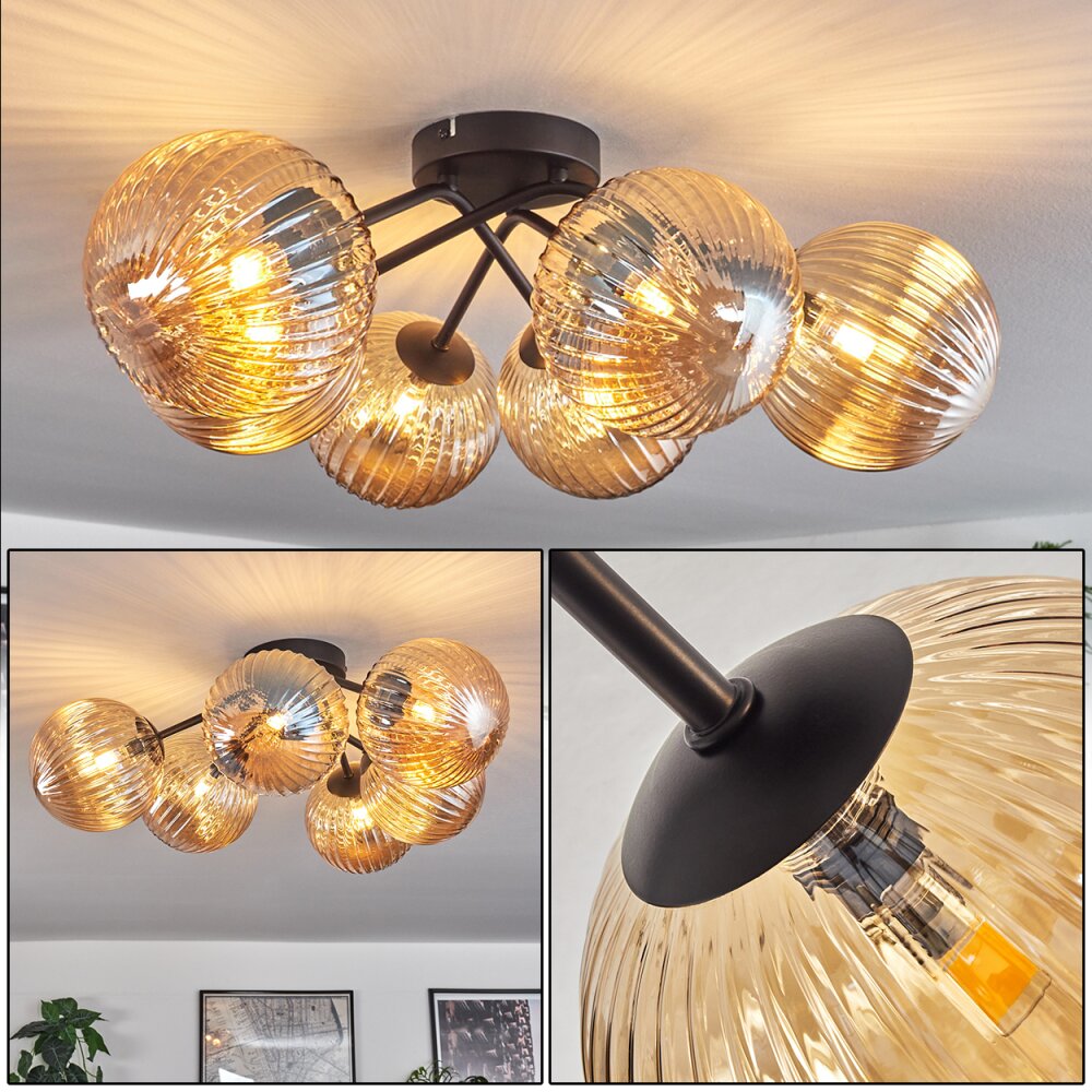 Plafonnier Chehalis Ambre, 6 lumières main product photo