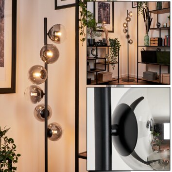 Lampadaire - Verre Remaisnil Noir, 6 lumières Lampadaire - Verre Remaisnil Noir, 6 lumières