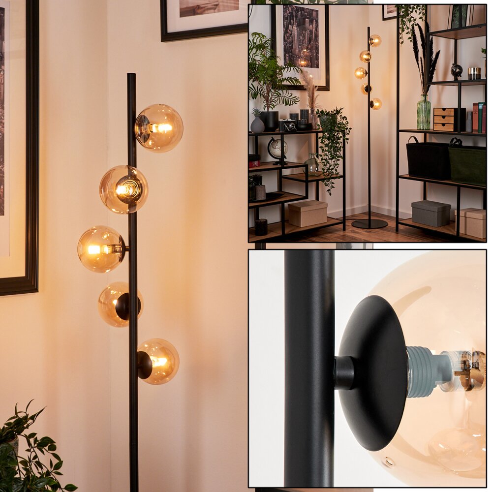 Lampadaire - Verre Remaisnil Noir, 5 lumières main product photo