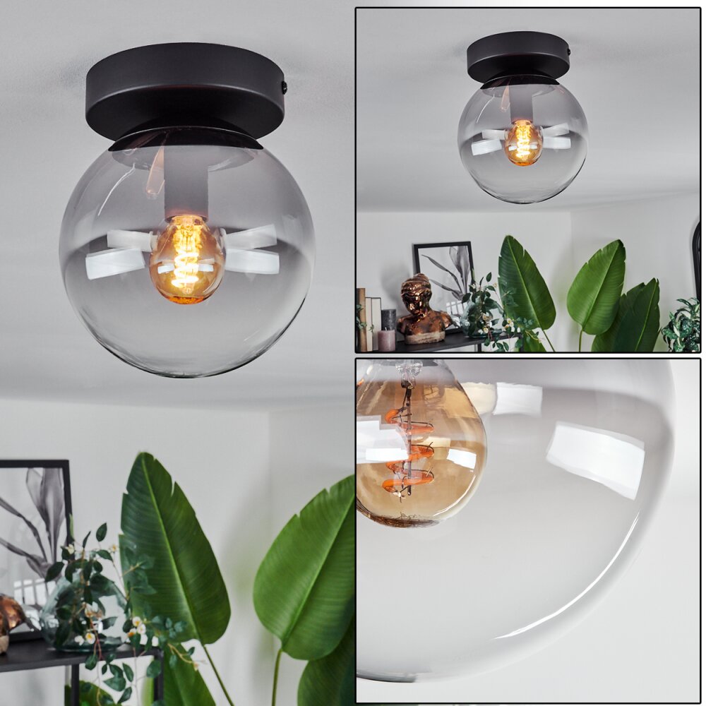 Plafonnier - Verre Gastor Clair, Fumé, 1 lumière main product photo