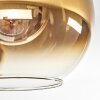 Plafonnier - Verre Koyoto Écru, Noir, 5 lumières
