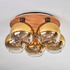 Plafonnier - Verre Koyoto Écru, Noir, 5 lumières