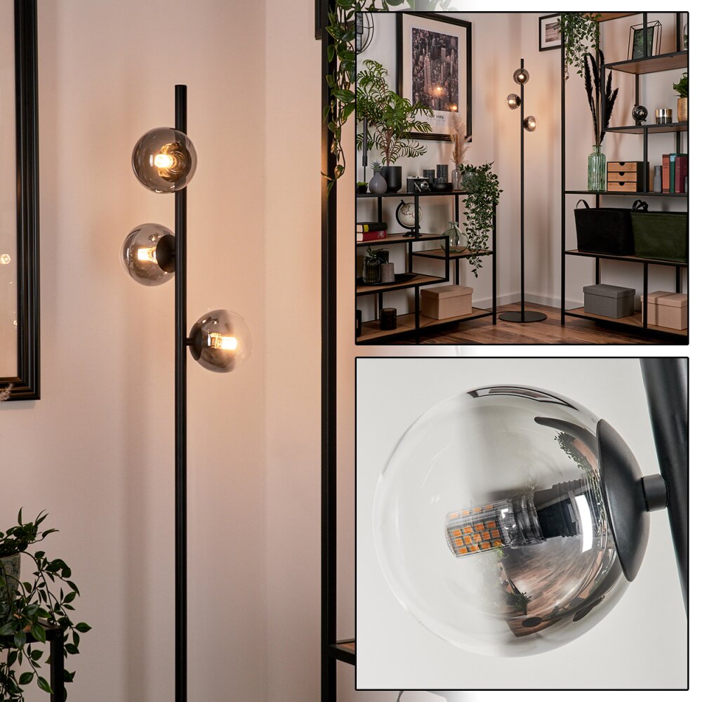 Lampadaire - Verre Remaisnil Noir, 3 lumières main product photo