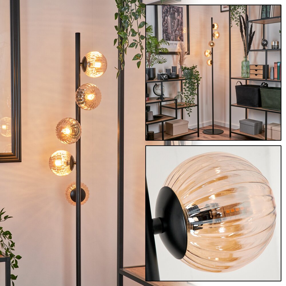 Lampadaire - Verre Remaisnil Ambre, 5 lumières main product photo