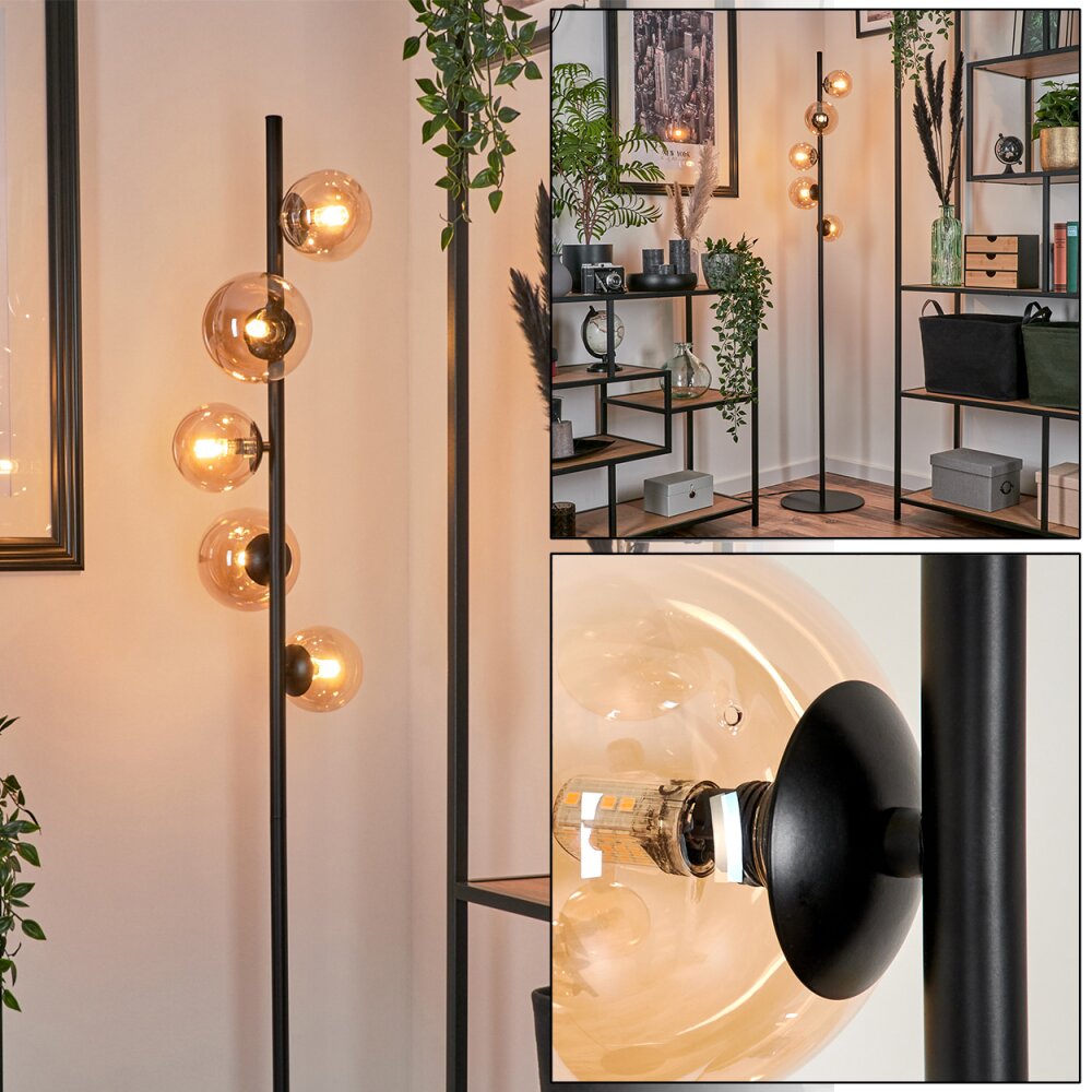 Lampadaire - Verre Remaisnil Ambre, 5 lumières main product photo
