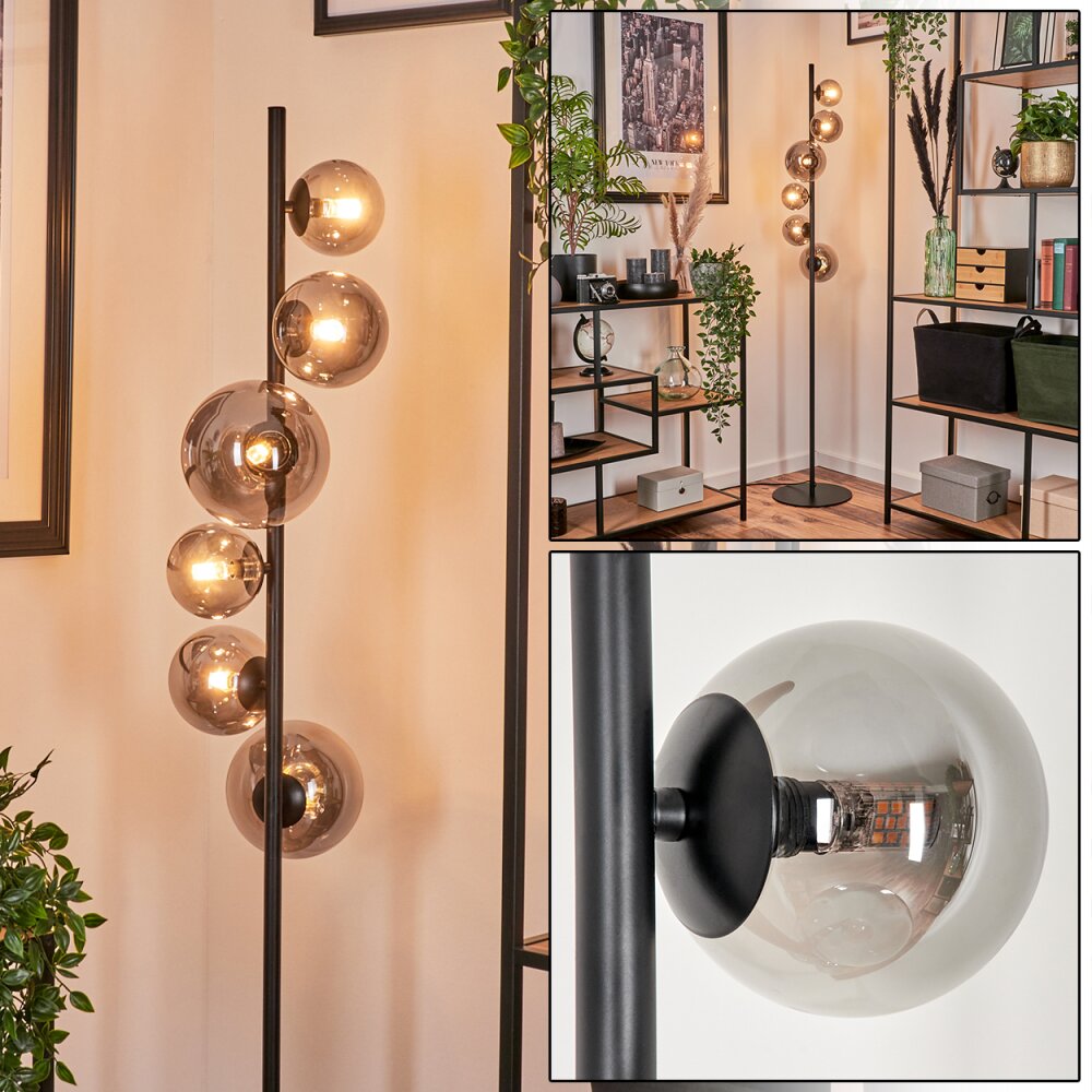 Lampadaire - Verre Remaisnil Fumé, 6 lumières main product photo