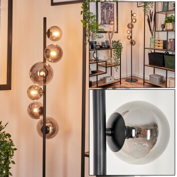 Lampadaire - Verre Remaisnil Fumé, 6 lumières Lampadaire - Verre Remaisnil Fumé, 6 lumières