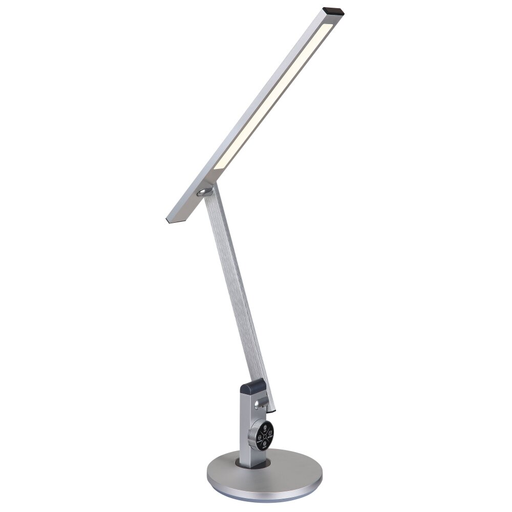 Lampe de table Globo SOLANA LED Aluminium brossé, Blanc, 1 lumière main product photo