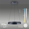 Suspension Paul-Neuhaus PURE E-CLIPSE LED Gris, 2 lumières, Télécommandes
