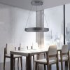 Suspension Paul-Neuhaus PURE E-CLIPSE LED Gris, 2 lumières, Télécommandes