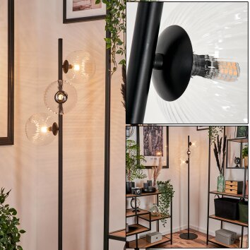 Lampadaire - Verre 15 cm Remaisnil Clair, 3 lumières Lampadaire - Verre 15 cm Remaisnil Clair, 3 lumières