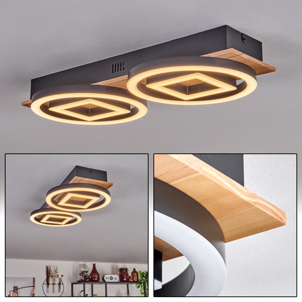 Plafonnier Taboneira LED Écru, Noir, 2 lumières main product photo