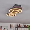 Plafonnier Taboneira LED Brun foncé, Noir, 2 lumières
