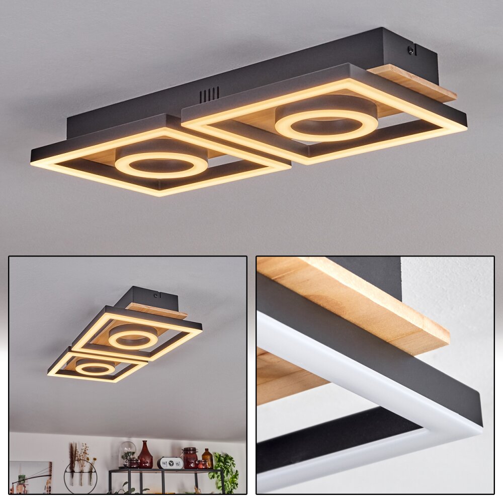 Plafonnier Taboneira LED Écru, Noir, 2 lumières main product photo