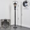 Borne lumineuse Loria Noir, Argenté, 1 lumière, Détecteur de mouvement