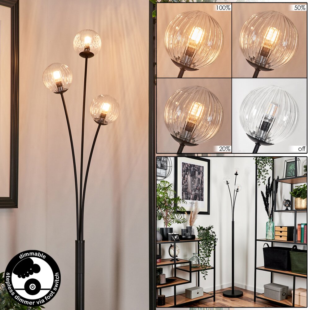 Lampadaire - Verre 10 cm Bernado Clair, 3 lumières main product photo