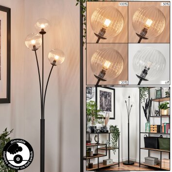 Lampadaire - Verre 12 cm Bernado Clair, 3 lumières Lampadaire - Verre 12 cm Bernado Clair, 3 lumières