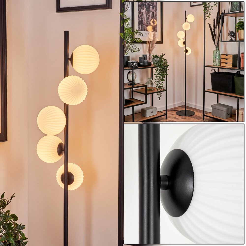 Lampadaire - Verre 12 cm Remaisnil Blanc, 5 lumières main product photo