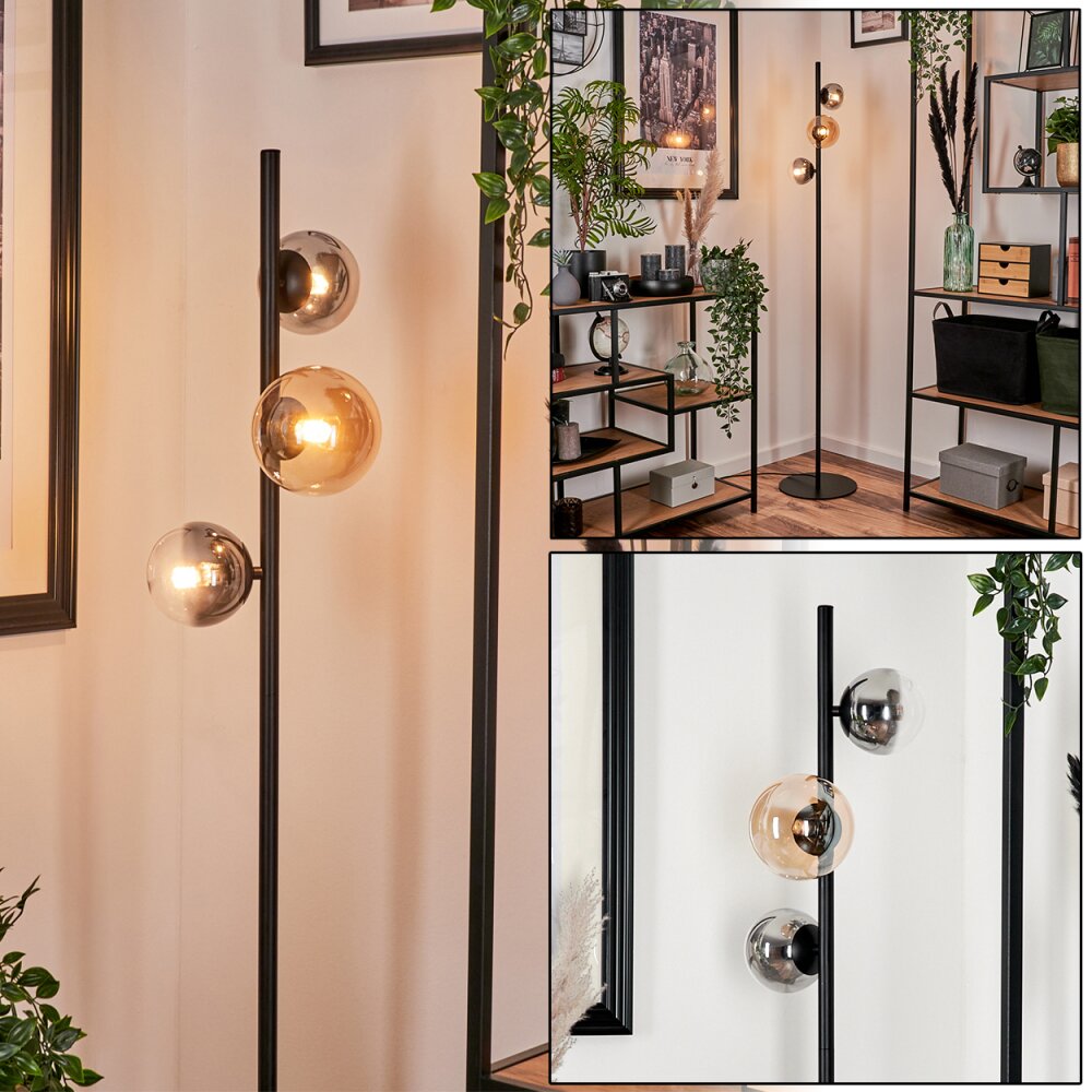 Lampadaire - Verre 10 cm, 12 cm Remaisnil Ambre, Fumé, 3 lumières main product photo