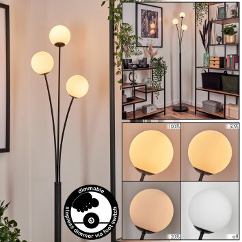 Lampadaire - Verre 10 cm Bernado Blanc, 3 lumières Lampadaire - Verre 10 cm Bernado Blanc, 3 lumières