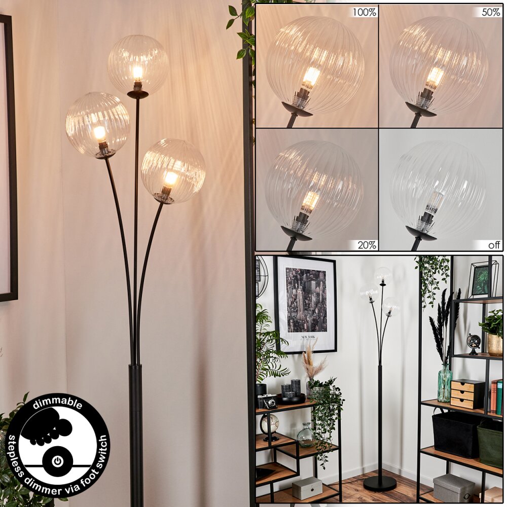 Lampadaire - Verre 15 cm Bernado Clair, 3 lumières main product photo