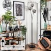Lampadaire - Verre 15 cm Bernado Fumé, 3 lumières