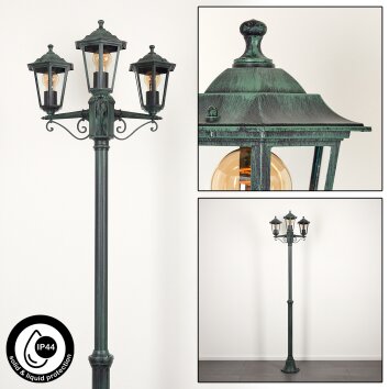 Réverbère Loria Vert, Noir, 3 lumières