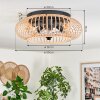 Plafonnier 50 cm Oravi Noir, 4 lumières, Télécommandes