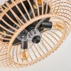 Plafonnier 50 cm Oravi Noir, 4 lumières, Télécommandes