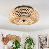 Plafonnier 50 cm Bauro Noir, 4 lumières, Télécommandes